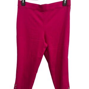 Counterparts Pink Grommet Detail Pull-on Capri Pants Size 10 Easywear Casual